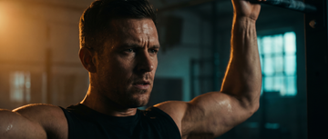 Fitness instructor mid-workout