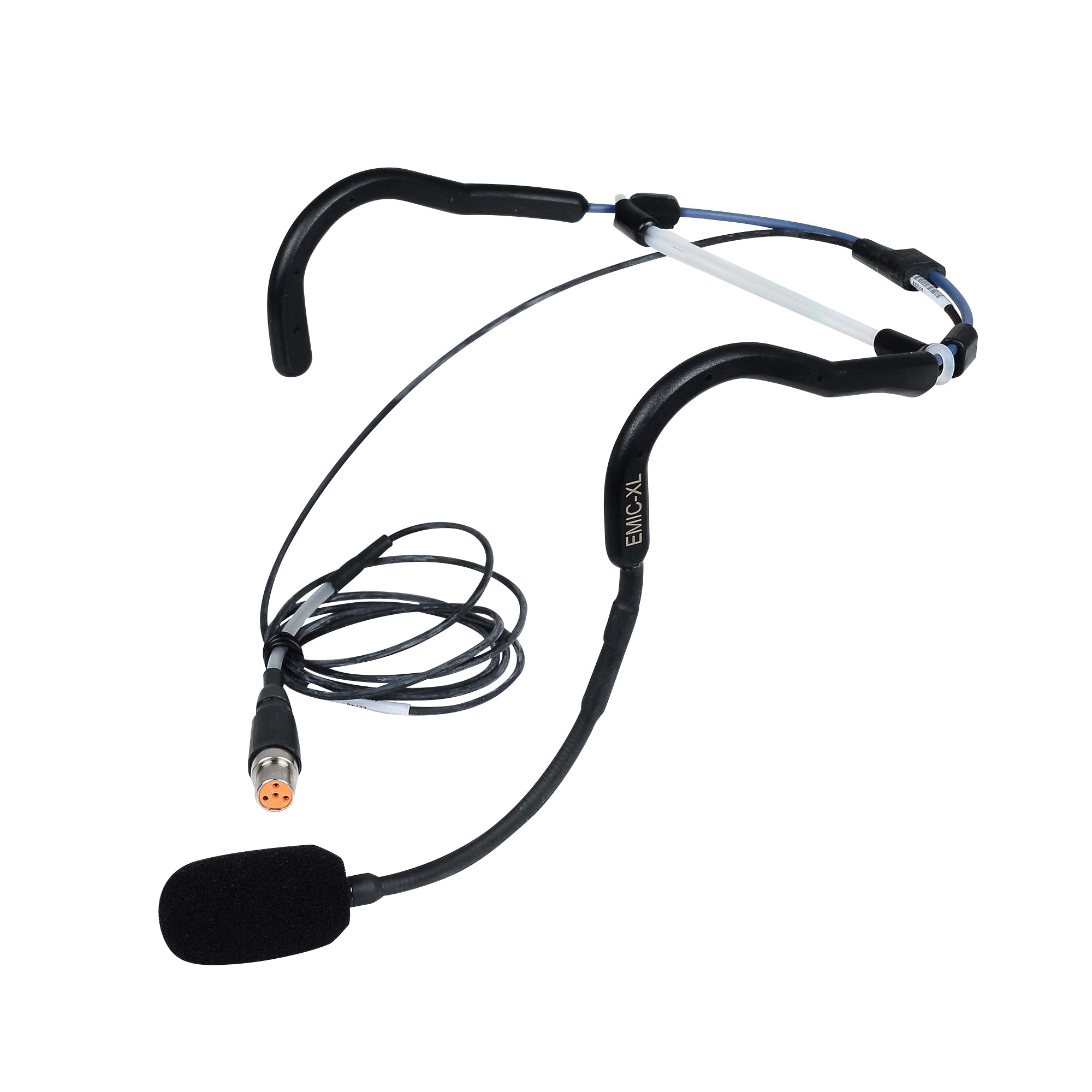 ‘XL’ EMic Sweat Proof Fitness Head Mic – For Trantec or Sennheiser – Locking jack plug